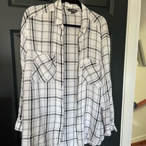 White and black express flannel size L